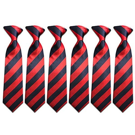 Clip On Ties for Boys Toddler Kids, Ages 4-7 ~ 6 Deluxe Boys Clip-On Ties for Wedding Outfits, Costume, School Uniform (Bulk Matching