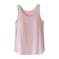 thumbnail image 2 of Meichang Womens Tank Tops with Built in Bra Sleeveless Scoop Neck Flowy Camisole Top Solid Loose Fit Modal Undershirts Pajama Tops, 2 of 9