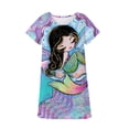 thumbnail image 2 of Disney sirena Ariel princesa camiseta vestido elegancia Kawaii océano pequeña sirena princesa dibujos animados hija del mar vestidos 5T Gao Jinjia LED, 2 of 2