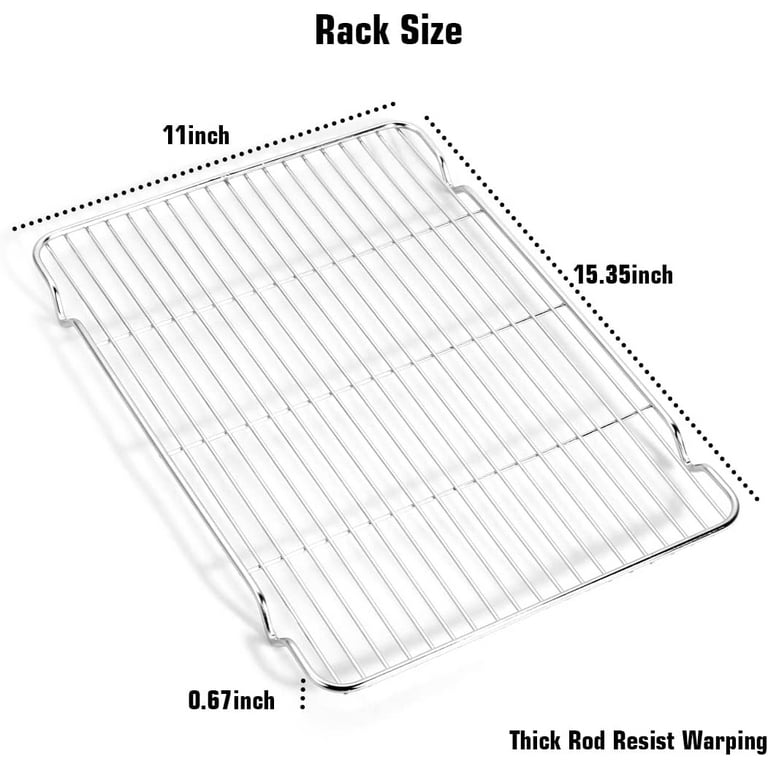  Wildone Baking Sheet & Rack Set [2 Sheets + 2 Racks], Stainless  Steel Cookie Pan with Cooling Rack, Size 16 x 12 x 1 Inch, Non Toxic & Heavy  Duty 