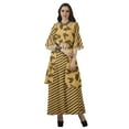 thumbnail image 3 of Moomaya Printed High Low Crop Top Kurti Palazzo Set Ethnic Indian Clothing Set For Womens, 3 of 9