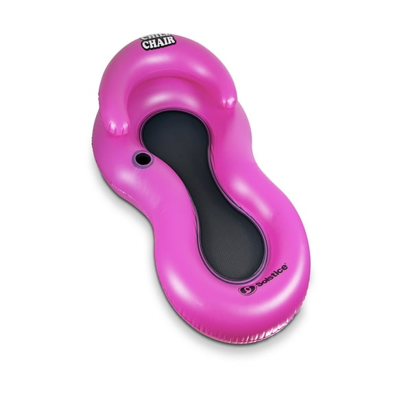 61-Inch Inflatable Chill Swimming Pool Floating Lounge Chair Hot Pink