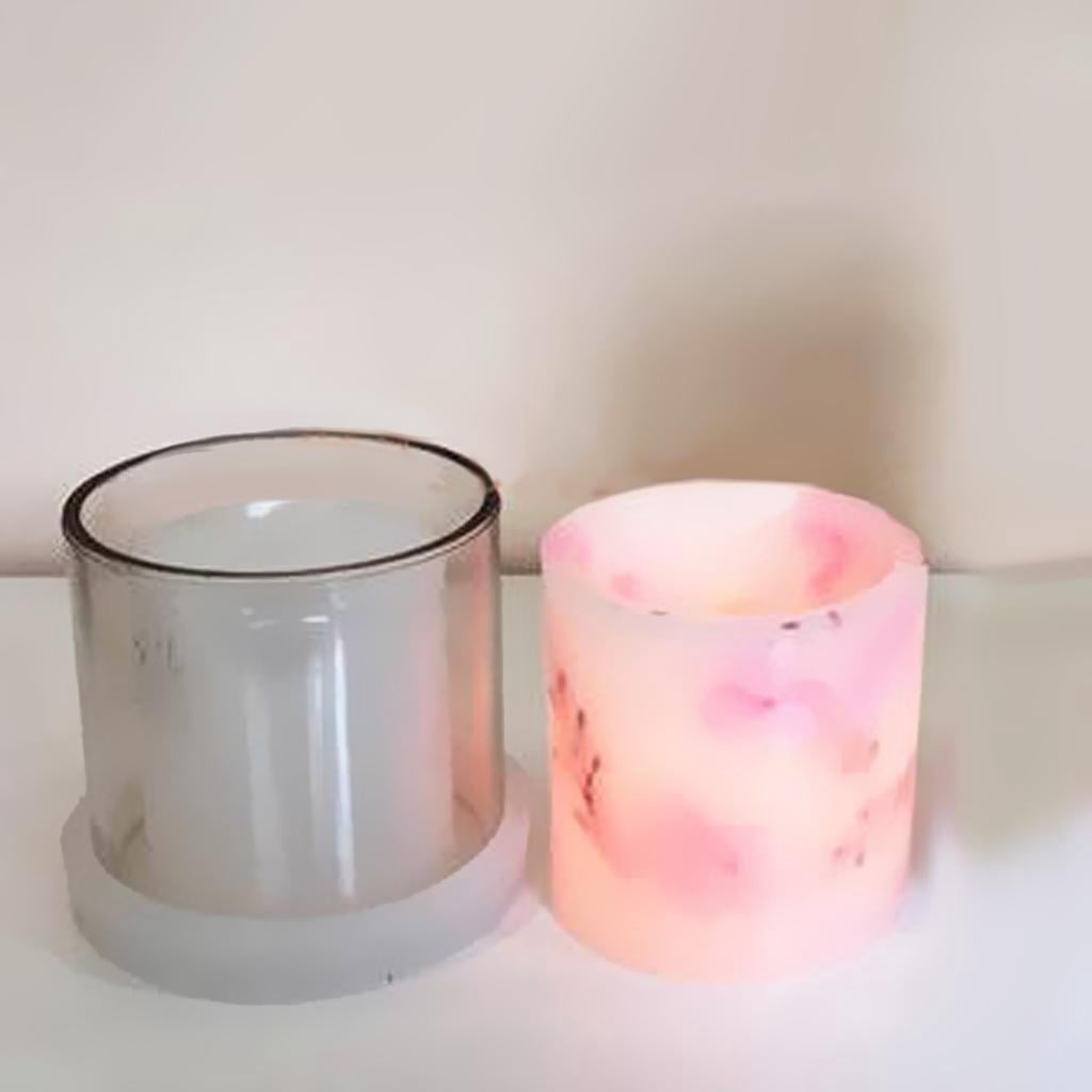 2 Pieces Transparent Candle Molds Cylinder Hollow for DIY s Valentine Day Gifts, 50mm