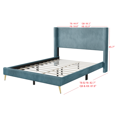 thumbnail image 3 of HMD Chester King Upholstered Platform Bed, Blue, 3 of 5
