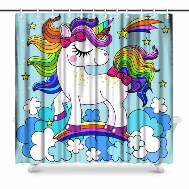 MKHERT Beautiful Unicorn Shower Curtain Home Decor Bathroom Shower