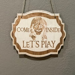Come In Let's Play - Raw Wood Door Sign Come In Let's Play - Raw Wood Door Sign