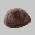 thumbnail image 5 of hotojiny Women's Cute Fuzzy Hat Winter Fluffy Winter Hat Soft Warm Plush Beanie Cap for Cold Weather(Brown,One Size), 5 of 7