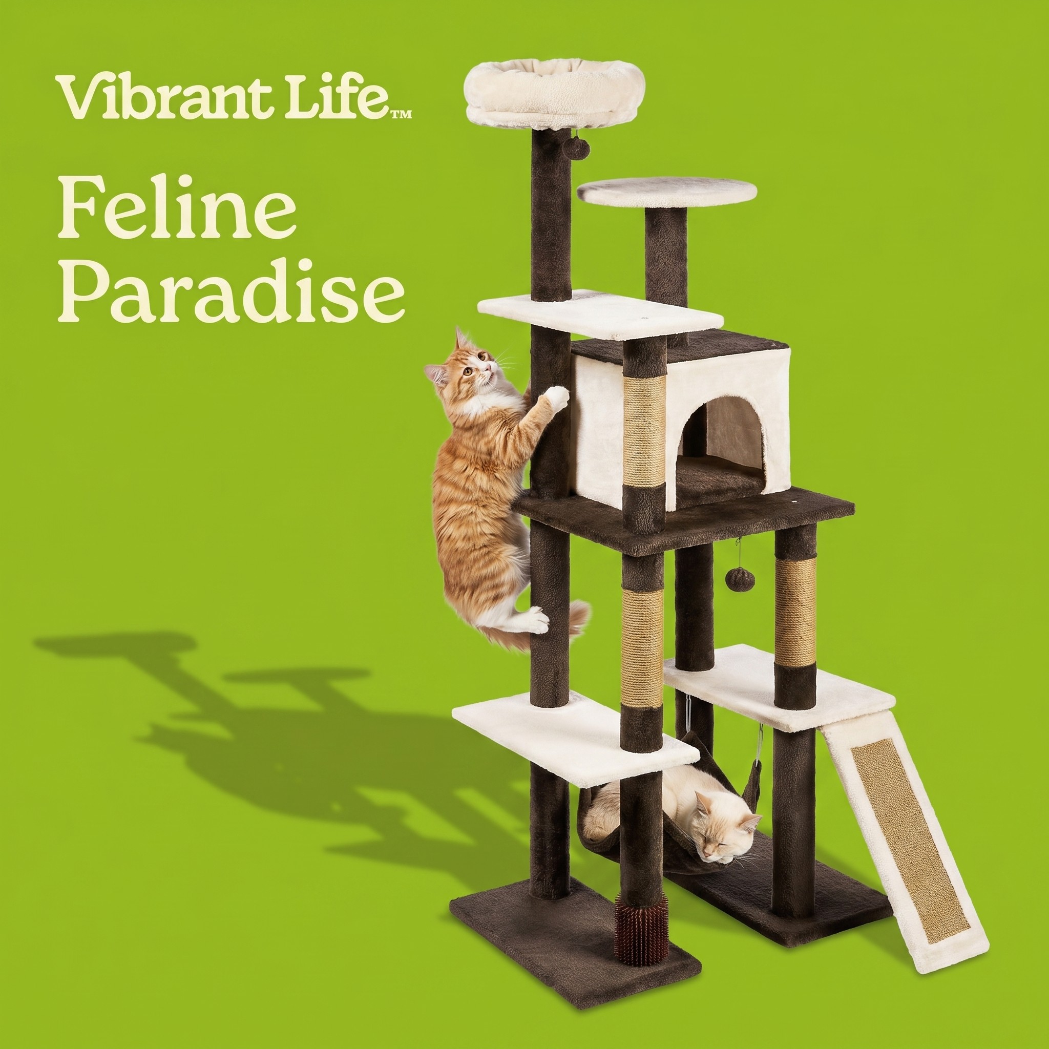 Vibrant Life 7-Level Cat Tree With Massager, 65 Inch photo 4