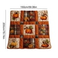 thumbnail image 3 of Dpityserensio Fall Pumpkin Maple Plaid Flannel Quilted Throw Blanket Sofa Bed Decor, 3 of 9