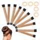thumbnail image 1 of Hair Bun Maker Kit for Women & Girls Donut, Sock & Ballet Bun Tools with Hair Ties, Easy Clip for Long Hair Styling, Dance Accessories Golden Brown 5 PCS, 1 of 1