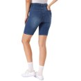 thumbnail image 3 of INSPIRE CHIC Women's Stretchy Mid Rise Bermuda Denim Shorts Blue XL, 3 of 6