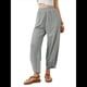 thumbnail image 2 of Pantalones Anchos y Holgados para Mujer, Estilo Palazzo Harén, Informales, con Cintura Elástica y Bolsillos. Gris XL, 2 of 10