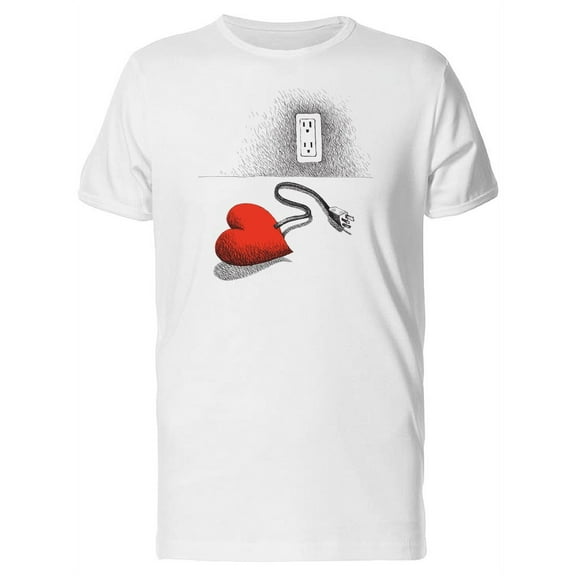 Unplugged Red Heart Doodle T-Shirt Men -Image by Shutterstock, Male Small