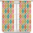 thumbnail image 6 of Mid Century Curtains,Mid Century Modern Geometric Atomic Shapes Kitchen Window Drapes,Retro Style Boho Print Set for Cafe Living Room Bedroom 26"W x 54"L (Pack of 2), 6 of 6