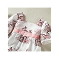 thumbnail image 6 of aturustex Toddler Baby Girl Easter Princess Dress 9M 12M 18M 24M 3T 4T Short Sleeve Square Neck Bunny Print Ruffle Bownet Belt Party Dresses, 6 of 9