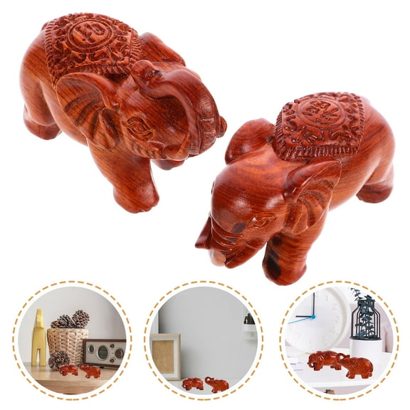GOOHOCHY 2 Pcs Elephant Statue Elephant Decor Lovers 10.00X6.00X4.50CM