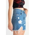 thumbnail image 3 of Ragstock Blue High Rise Cut Off Denim Shorts, 3 of 4