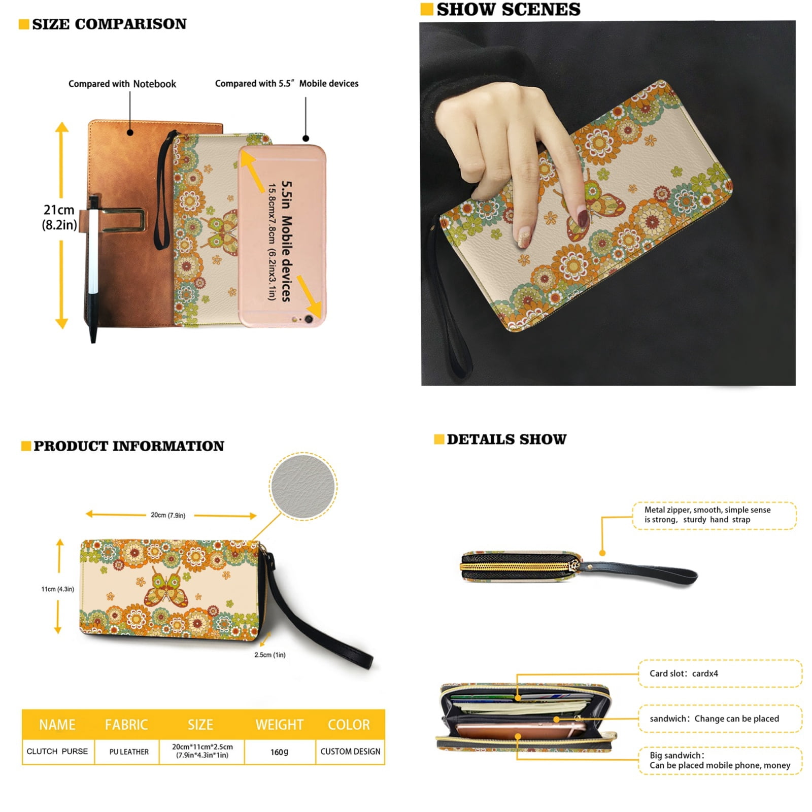 ZUXONGSY Boho Butterfly Mandala Print 2 PCS Handbags and Wallet Set Multifunctional Top Handle Satchel Shoulder Bag Work Bag with Matching PU Wallet for Outings Hiking