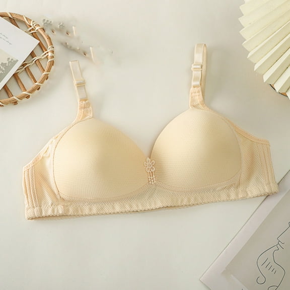 Women Bras Women's Daily Adjustable Underwear Gathered Thin Bra No Underwire 38-44