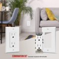 thumbnail image 7 of ENERLITES Decorator Receptacle Outlet with Wall Plate, Tamper-Resistant, Gloss Finish, 3-Wire, Self-Grounding, 2-Pole, 15A 125V, UL Listed, White (10 Pack), 7 of 7