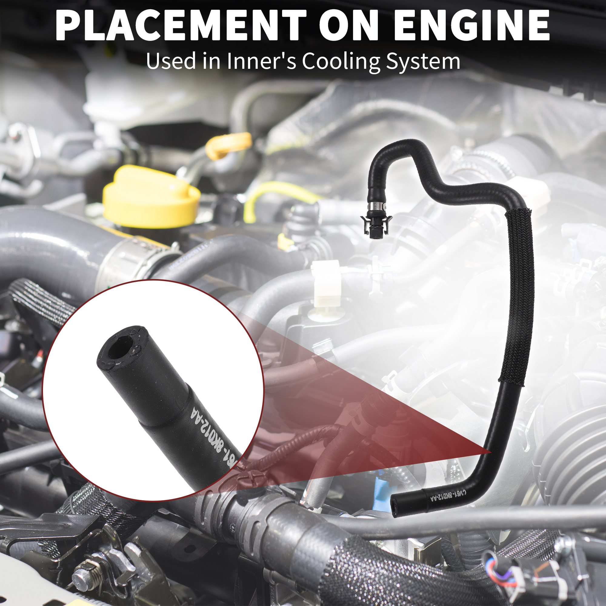 Unique Bargains Return Hose for for Ford Transit Engine Coolant Overflow Hose Black