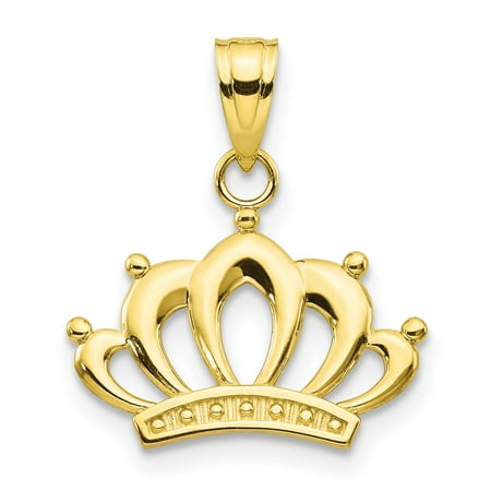 crown gold necklace pendant 10k gift jewelry charm fine yellow dialog displays option button additional opens zoom