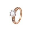 thumbnail image 1 of Elegante Anillo de Compromiso Zirconia Diamante Oro 14K Lam rosa 7, 1 of 8