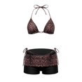 thumbnail image 5 of Leey-World 2 Piece Y2k Polka Dot Halter Bikini with Shorts 2000s Bathing Suit Set Summer Vacation Cute Beach Tankini Swimsuit(Brown,M), 5 of 5