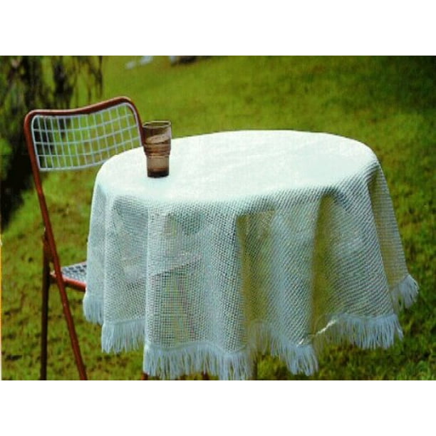 Tablecloth Patio Indoor Or Outdoor Crochet Non Skid Vinyl 55 Inches Round Beige Fringe Weather Resistant Com - Patio Tablecloth Tablecloth Patio Indoor Or Outdoor Crochet Non Skid Vinyl 55 Inches Round Beige Fringe Weather Resistant Com - Patio Tablecloth