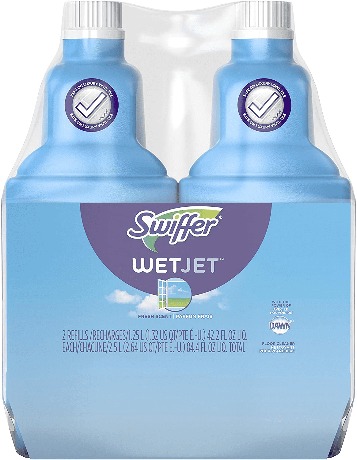 Swiffer Wetjet Hardwood All-Purpose Cleaners, Fresh Scent, 42.2 Fluid Ounce, 2 Count