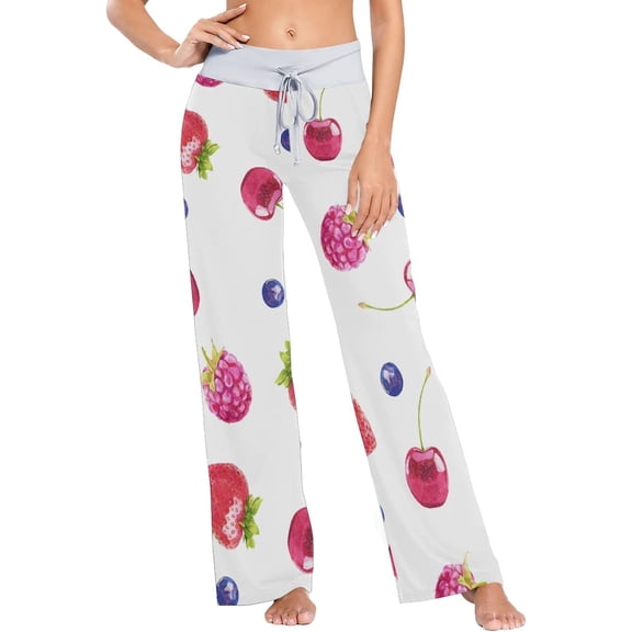GZHJMY Women's Pajama Pants Cute Strawberry Comfy Stretch Sleepwear Essentials womens Lightweight Lounge Terry Pajama Pant, Medium