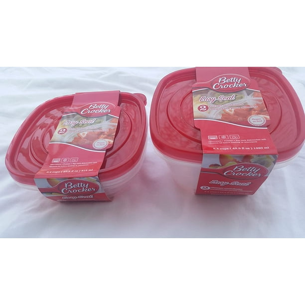 Betty Crocker Food Saver, 2Pk Storage Containers, Includes 43.3 Fl Oz