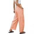 thumbnail image 4 of Guluxicc Womens Plaid Print Long Pants Elastic Waist Casual Trousers with Side Pockets Loose Fit Pants for Outdoor, 4 of 5