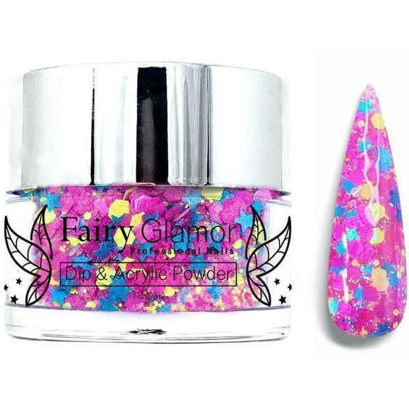 Hot Pink Chunky Glitter Dip and Acrylic Nail Powder 1oz | Popstar