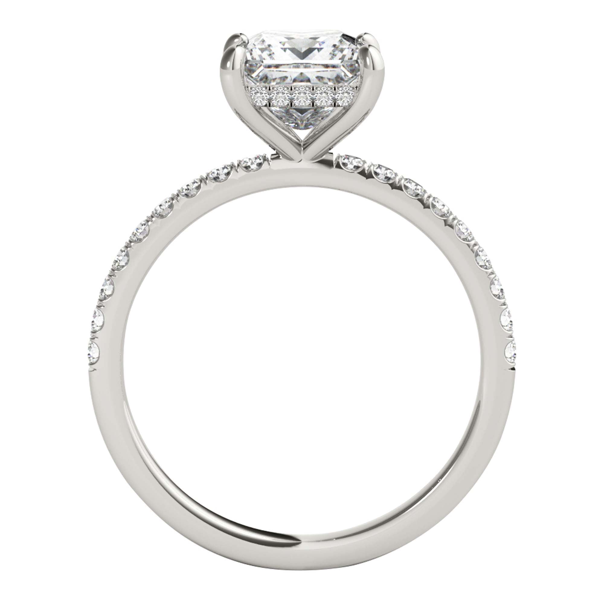 Mauli Jewels 1.55 Carat Princess Moissanite Natural Diamond Engagement Rings for Women 14K White Gold, Gifts for Her