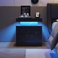 thumbnail image 6 of Nightstand Bedside Table with Adjustable LED Lights, End Table Cabinet with 2 Closed Drawers for Living Room Bedroom, 6 of 7