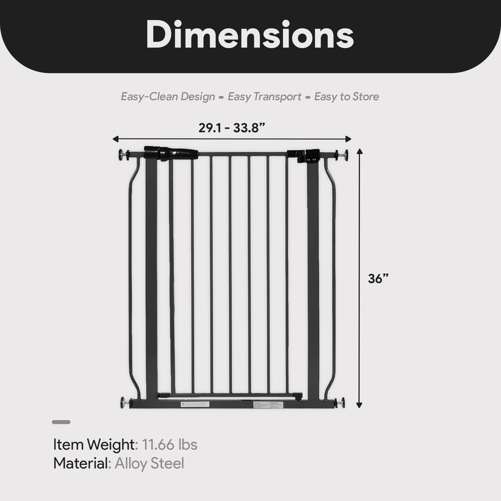 Open Box BalanceFrom Walk Thru Safety Gate, Fits 29.1-33.8" Openings, 36” Tall