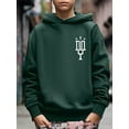 thumbnail image 3 of Mikrdoo Trendy Letter Print Pullover Sweatshirt For 13-14 Years Boys/girls, Loose Hooded Top, Kids Clothes, 3 of 8