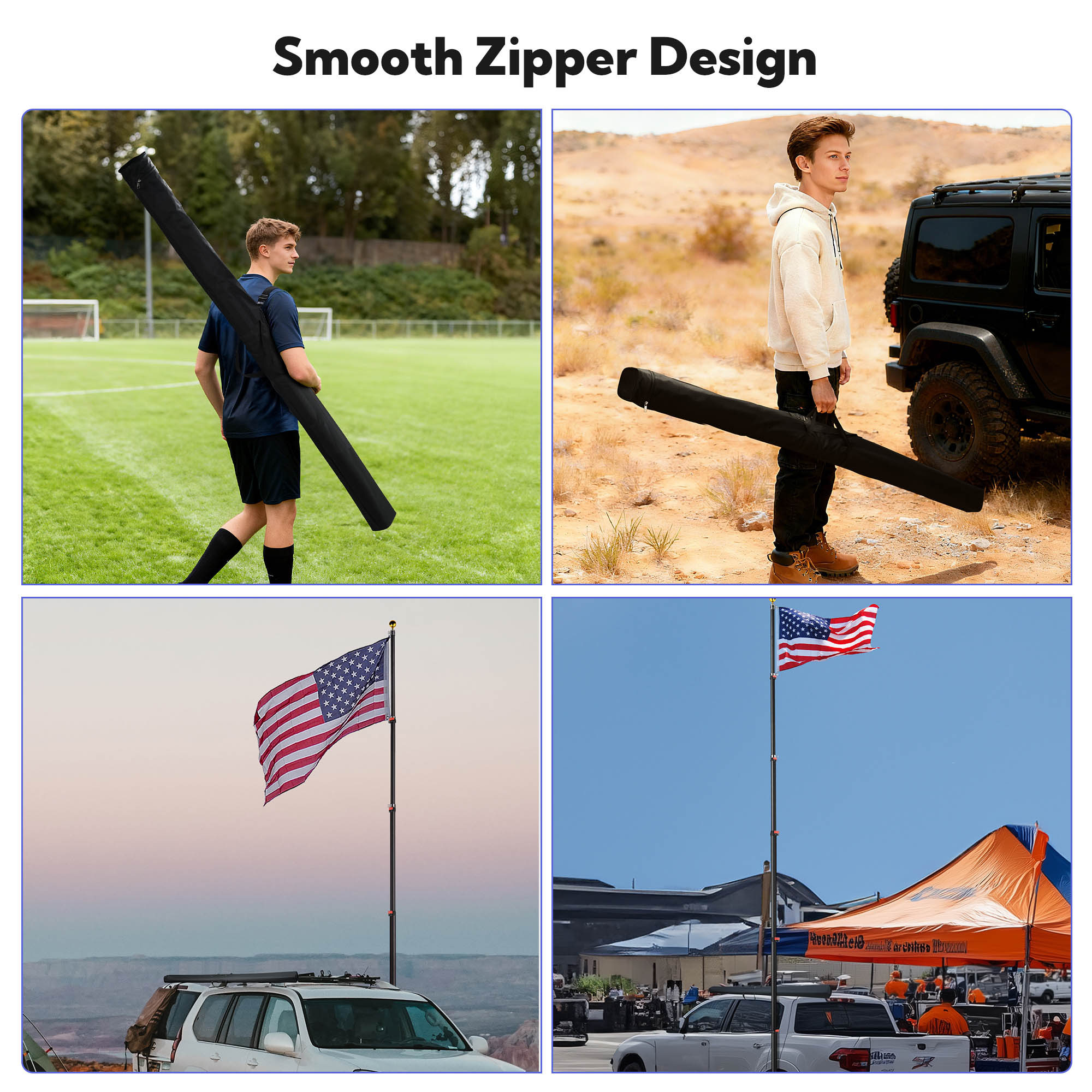 Yescom 61" Flag Pole Carrying Bag Storage for 20 Ft Tailgate Telescopic Flagpole
