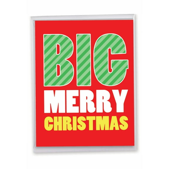 1 Large Funny Christmas Greeting Card (8.5 x 11 Inch) - Big Merry Christmas Merry Christmas J7109XSG-US