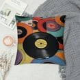 thumbnail image 2 of MLJA Record Square Cushion Covers Vintage Print Throw Pillow Covers for Kids Decor Musical Pattern Pillow Covers Home Decor Guitar Instruments Party, 2 of 5