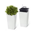 thumbnail image 1 of Bingirl Set of 2, 23 - Inch Tall Black Front Porch Planter Pots with Drainage Holes, Water Level Monitor and Inner Bucket for Automatic Watering, 1 of 7