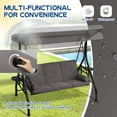 thumbnail image 5 of Haverchair Metal Hanging Outdoor Porch Swing with Adjustable Canopy and Backrest, Gray, 5 of 9