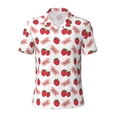 thumbnail image 2 of Daiia Strawberry Pattern Men’s Polo Shirts,Solid Deck Shirt,Classic Fit, Breathable Cotton Polo for Casual and Sport Wear-3X-Large, 2 of 7