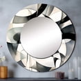 thumbnail image 1 of Designart "Neutral Abstract Expression XIII" Modern Geometric Rund Mirror For Wall Decor - Large Black Round Print Mirror - Round Modern Mirror 36" x 36" Inch - Wall Mounted Round Large Mirror, 1 of 5