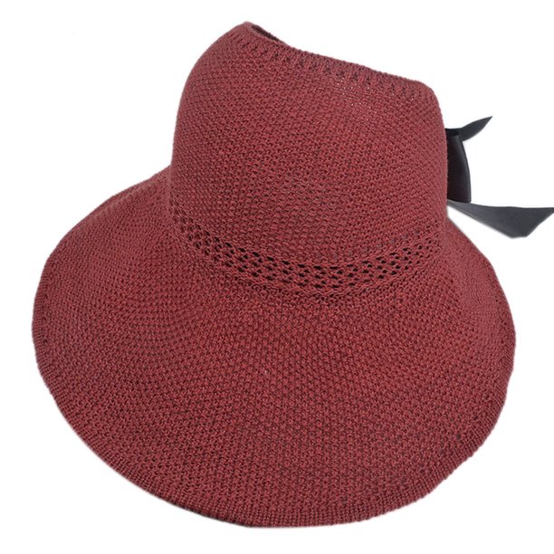 Greeniant Mujeres Lady Girl Beach Brim verano plegable viaje sol algodón hilo sombrero gorra nuevo Escalada ladrillo rojo Tipo de malla Greeniant HW5449-05