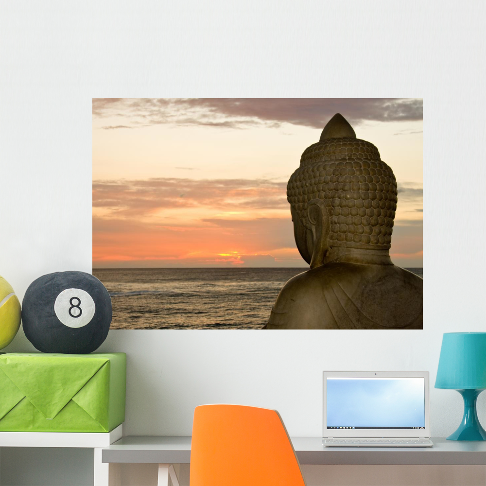 Wall sticker Buddha statue in sunset