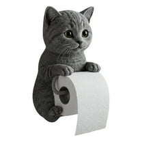 XIA0LE Decorative Cat Toilet Paper Holder, 8in Cat Toilet Paper Holde, Wall Mount Bathroom Tissue Dispenser with Ragdoll Design Little Alpaca cat Toilet Paper Holder