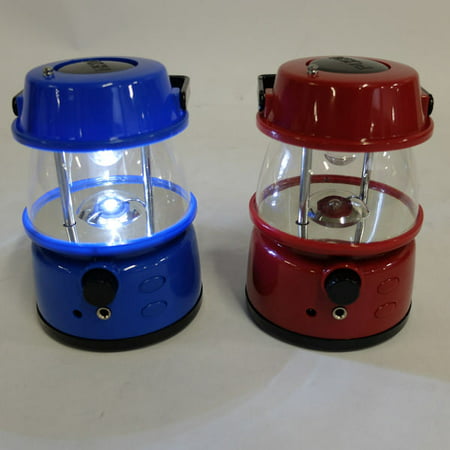 3 LED Radio Lantern Set of Two - One Red & One (Best Camping Lanterns 2019)