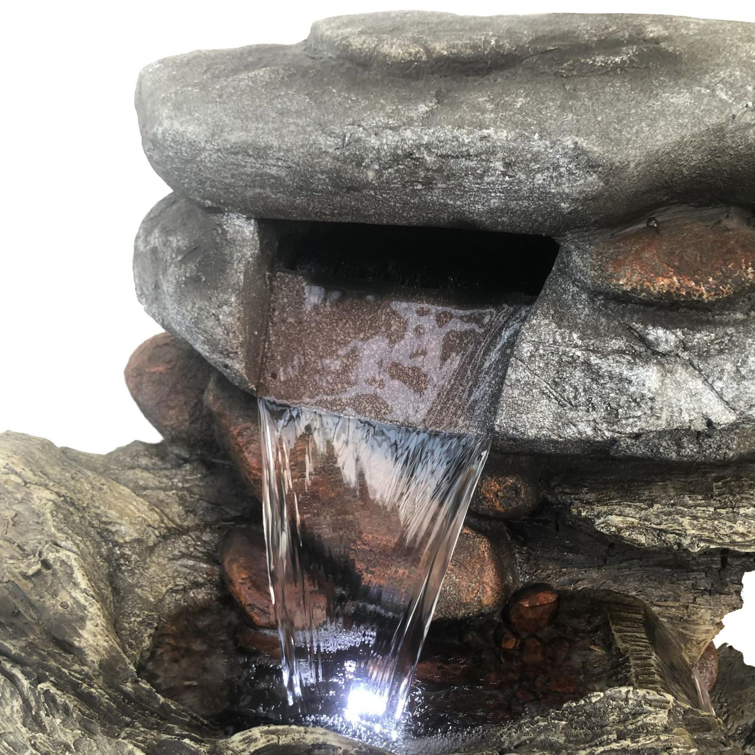 Angelo Décor Switchback Falls Fountain with energy-efficient pump and LED Lighting